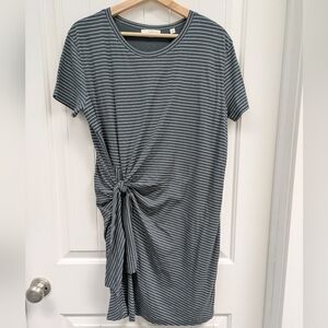 Vince Classic Stripe Side Tie Tee Dress